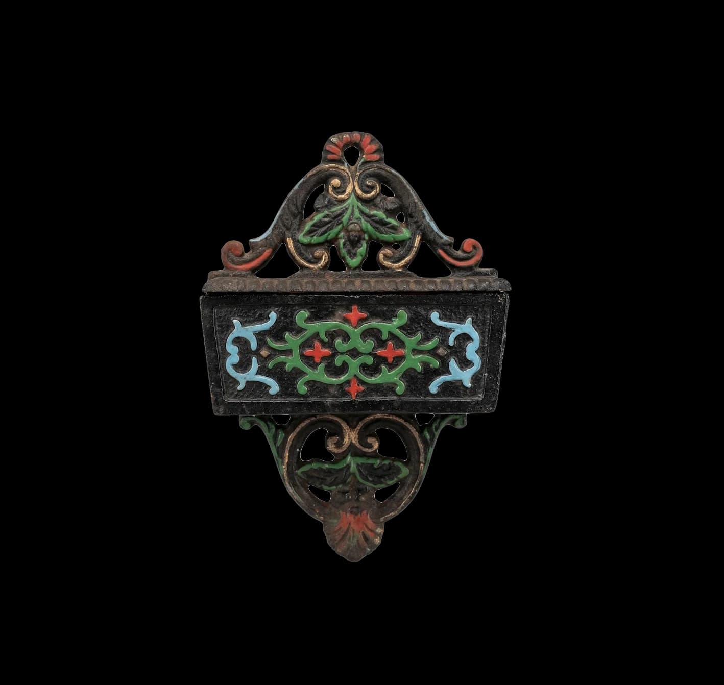 Ornate Victorian cast iron match holder