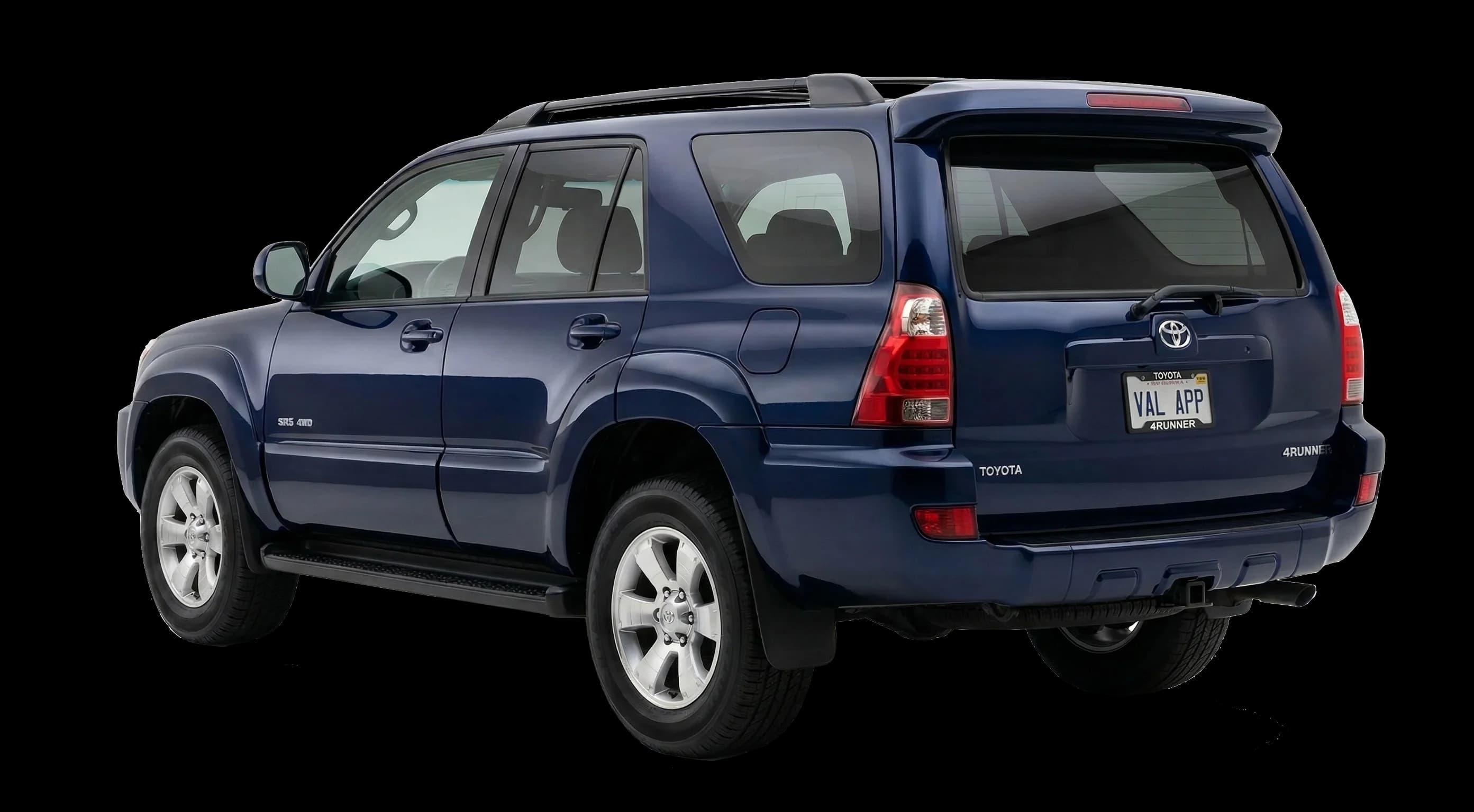 Blue Toyota 4Runner rear view